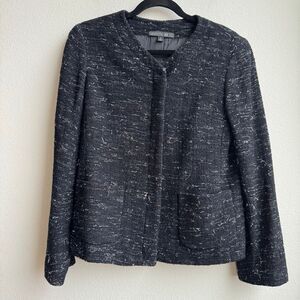 Lafayette 148 Wool Blend Black Heathered Blazer Jacket Blazer Size 6 Small